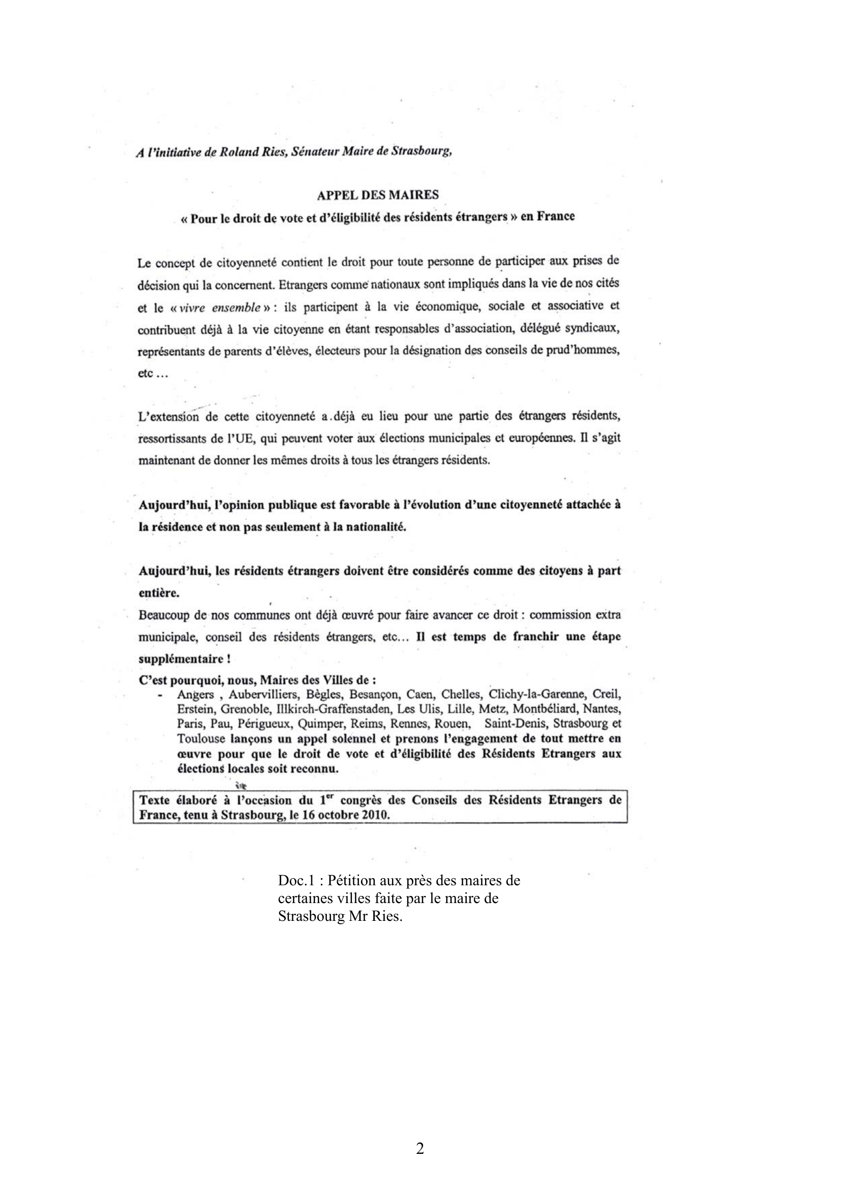 Prévisualisation du document LE DROIT DE VOTE DES ÉTRANGERS EN FRANCE