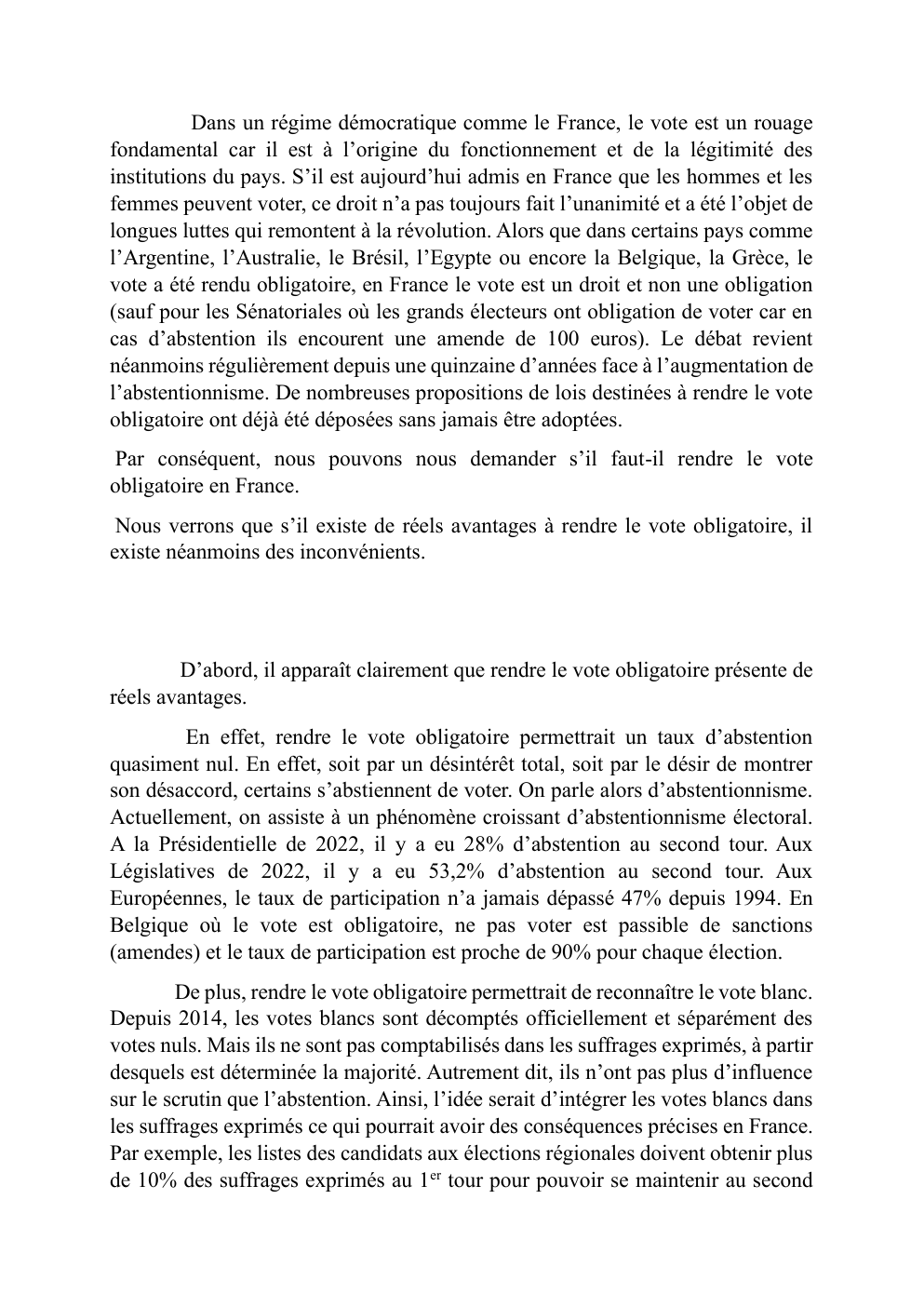 Prévisualisation du document le droit de vote obligatoire ?