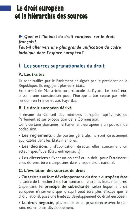 Prévisualisation du document • Le droit européen
et la hiénrchie des sources
► Quel est l'impact du droit européen sur le droit
français?...