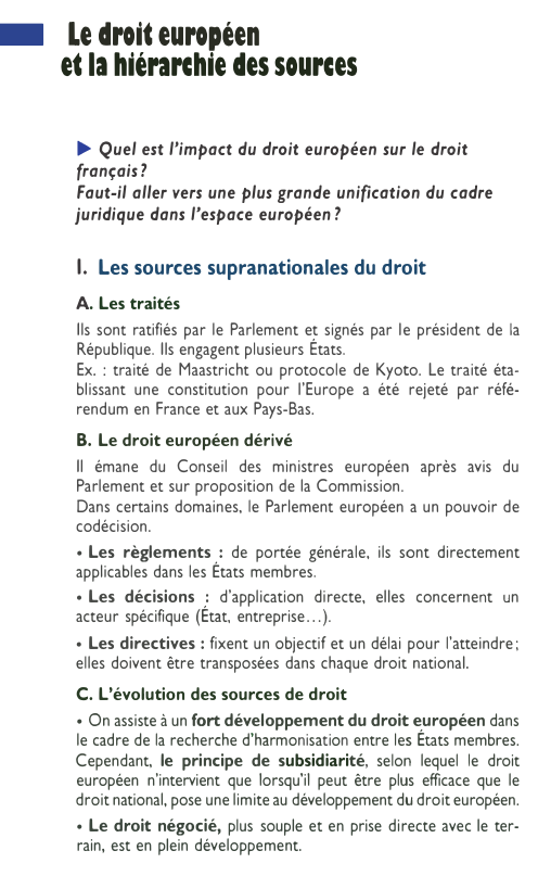Prévisualisation du document Le droit européen et la hiérarchie des sources
