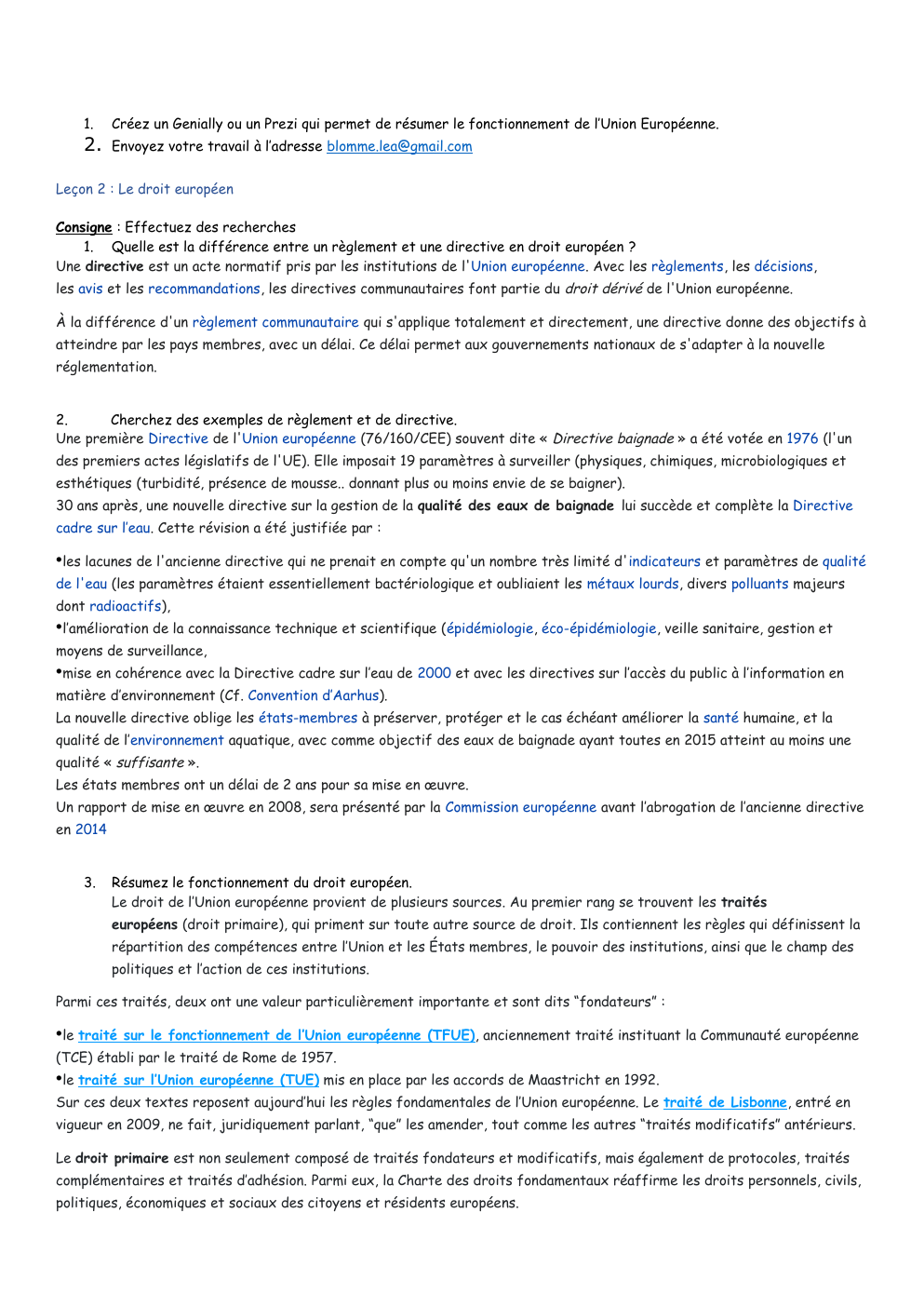 Prévisualisation du document Le droit européen