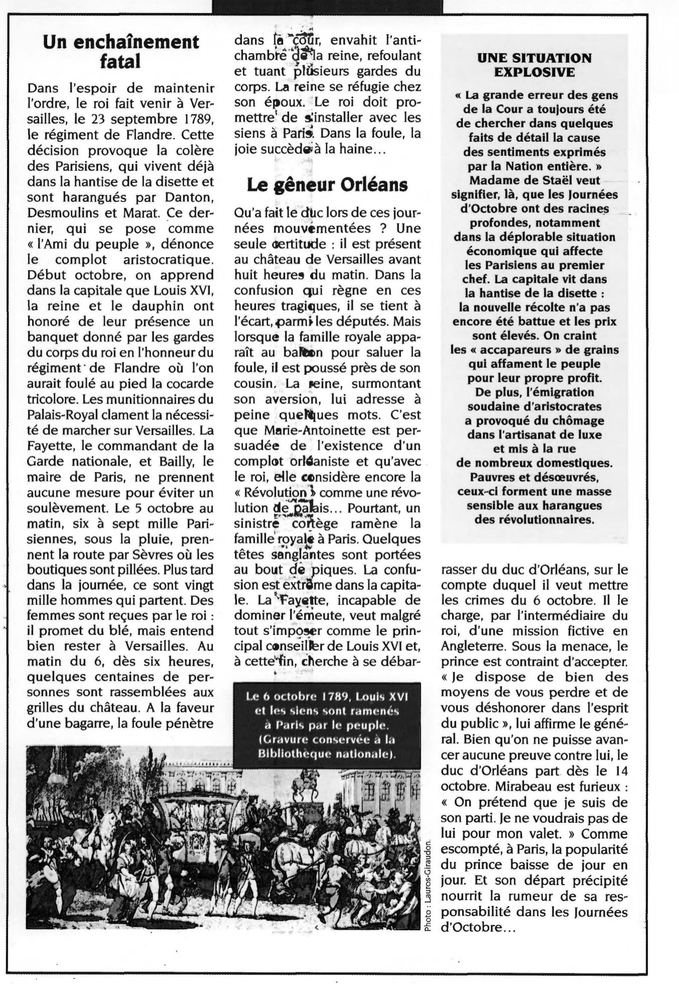 Prévisualisation du document Le duc d'Orléans responsable des Journées d'Octobre ?
