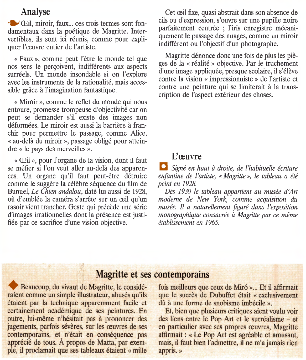 Prévisualisation du document LE FAUX MIROIR de MAGRITTE