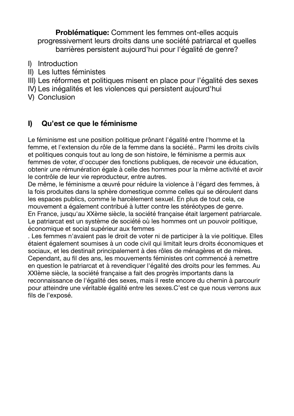 Prévisualisation du document Le feminisme en France