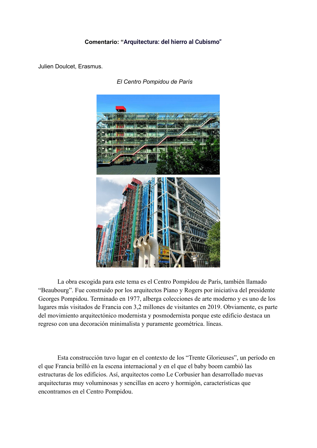 Prévisualisation du document Le Fer en architecture / Comentario: “Arquitectura: del hierro al Cubismo”