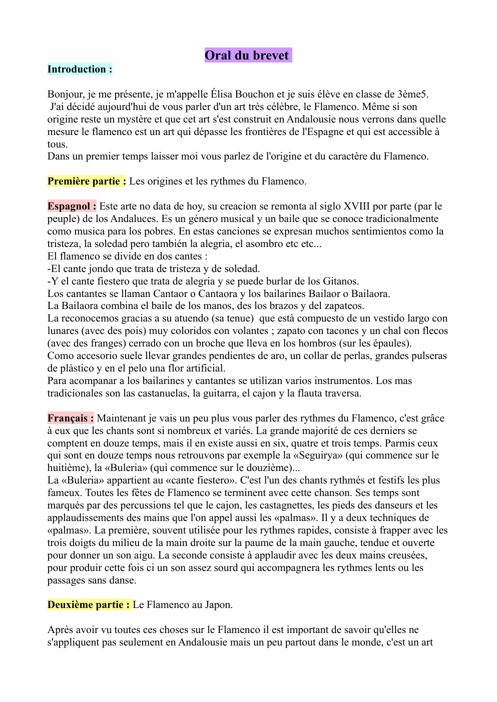 Prévisualisation du document Le flamenco