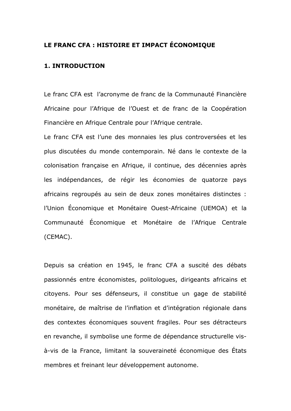 Prévisualisation du document Le Franc CFA
