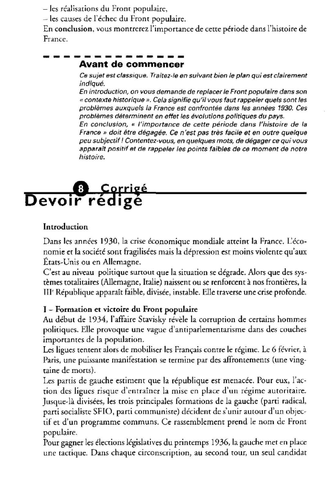 Prévisualisation du document Le Front populaire en France