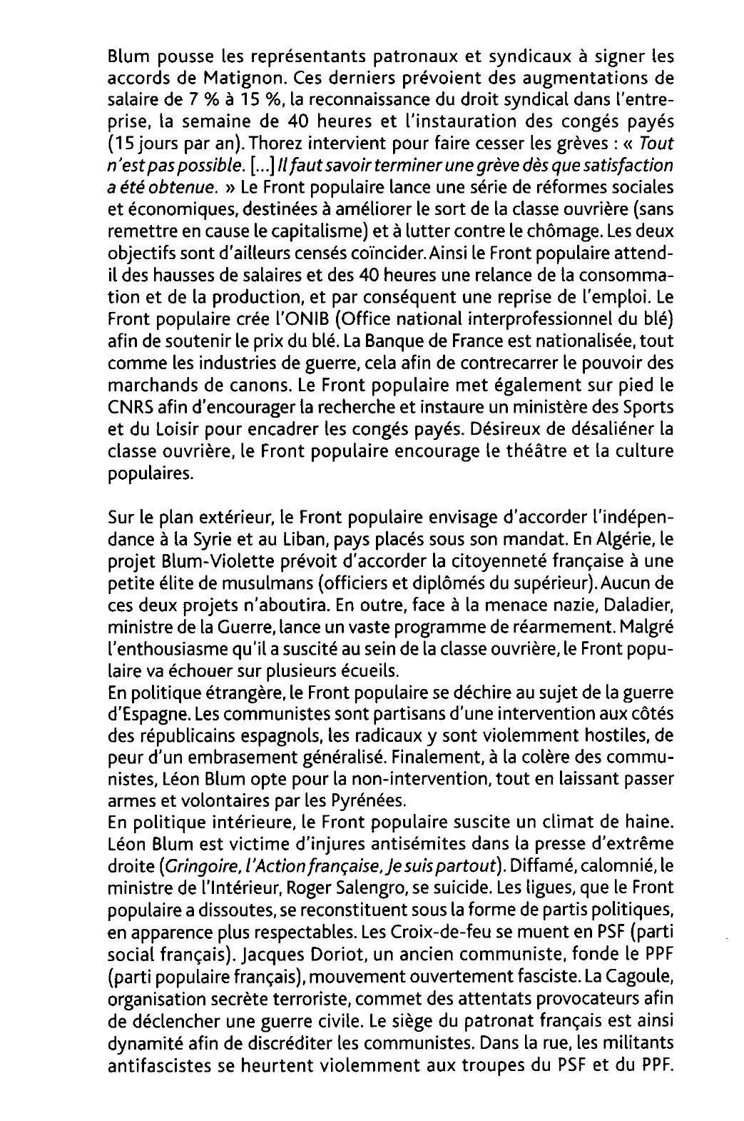 Prévisualisation du document Le Front populaire en France ?