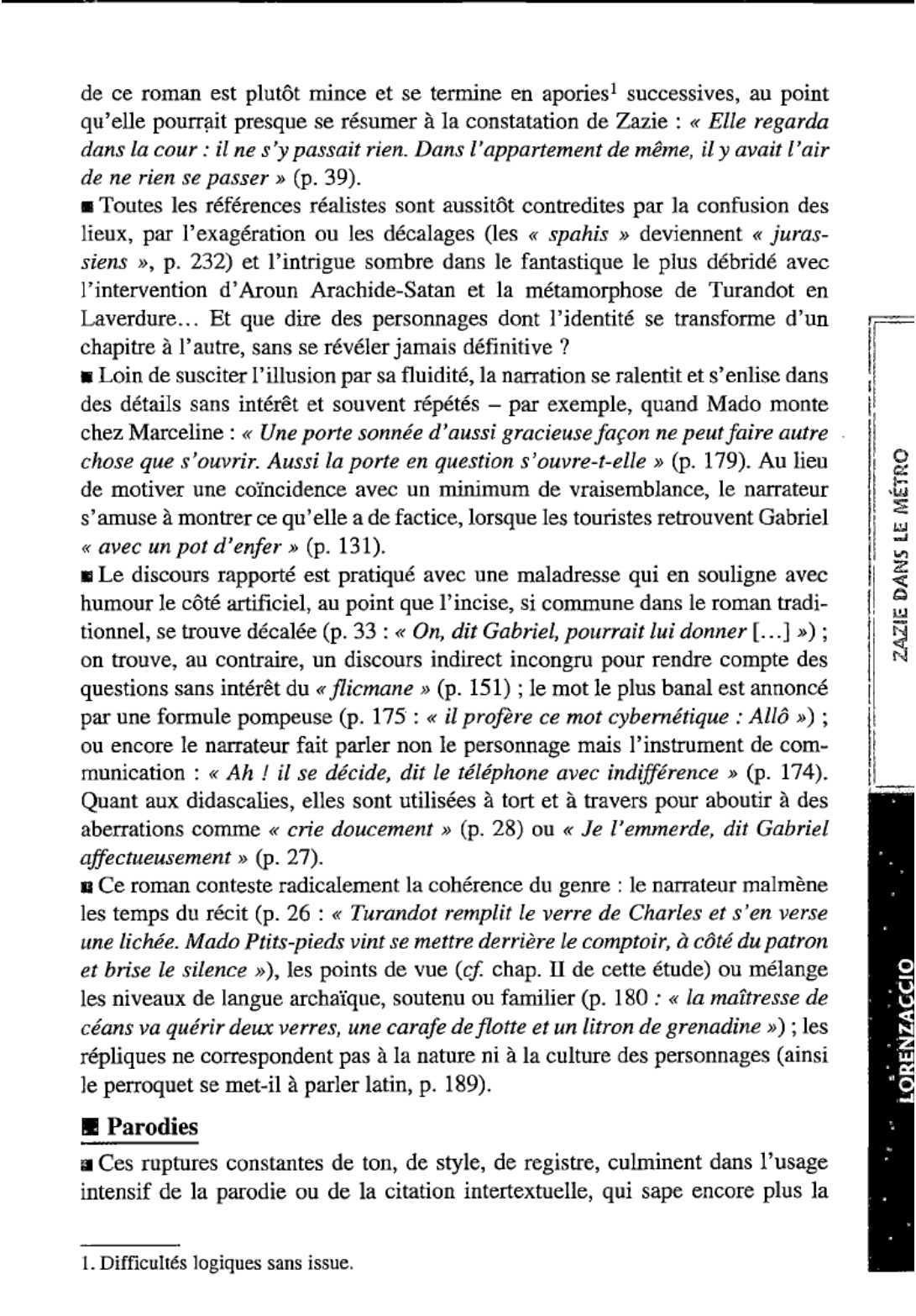 Prévisualisation du document Le genre et les registres dans Zazie dans le métro --> roman de Raymond Queneau