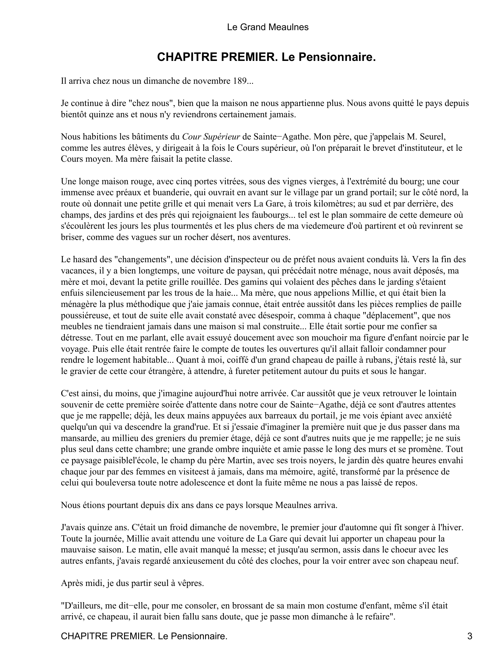 Prévisualisation du document Le Grand Meaulnes
o CHAPITRE IX.