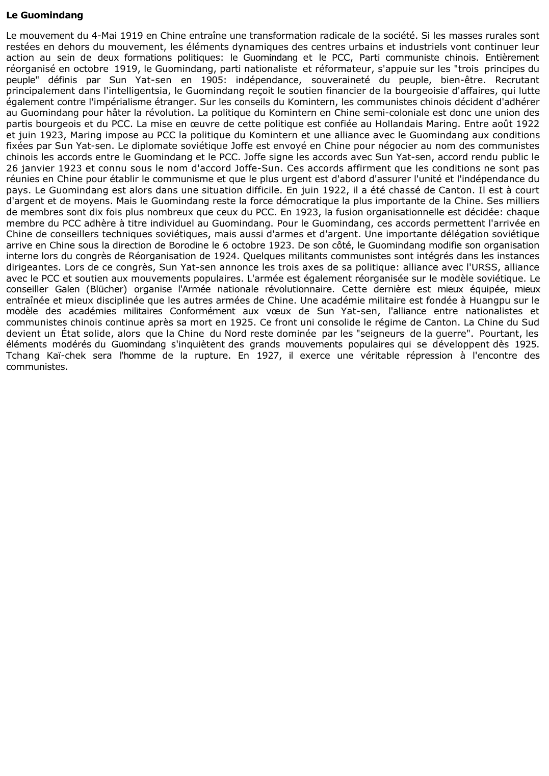Prévisualisation du document Le Guomindang