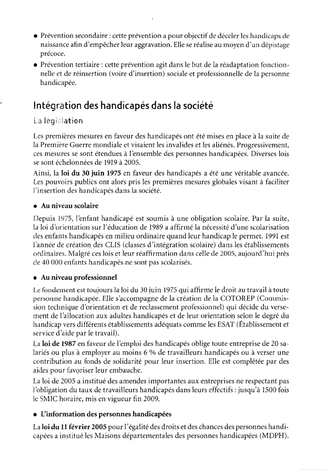 Prévisualisation du document Le handicap en France (IFSI)