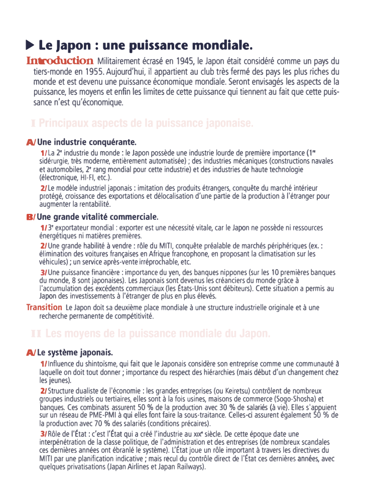 Prévisualisation du document ► Le Japon : une puissance mondiale.

Introduction Militairement écrasé en 1945, le Japon était considéré comme un pays du...