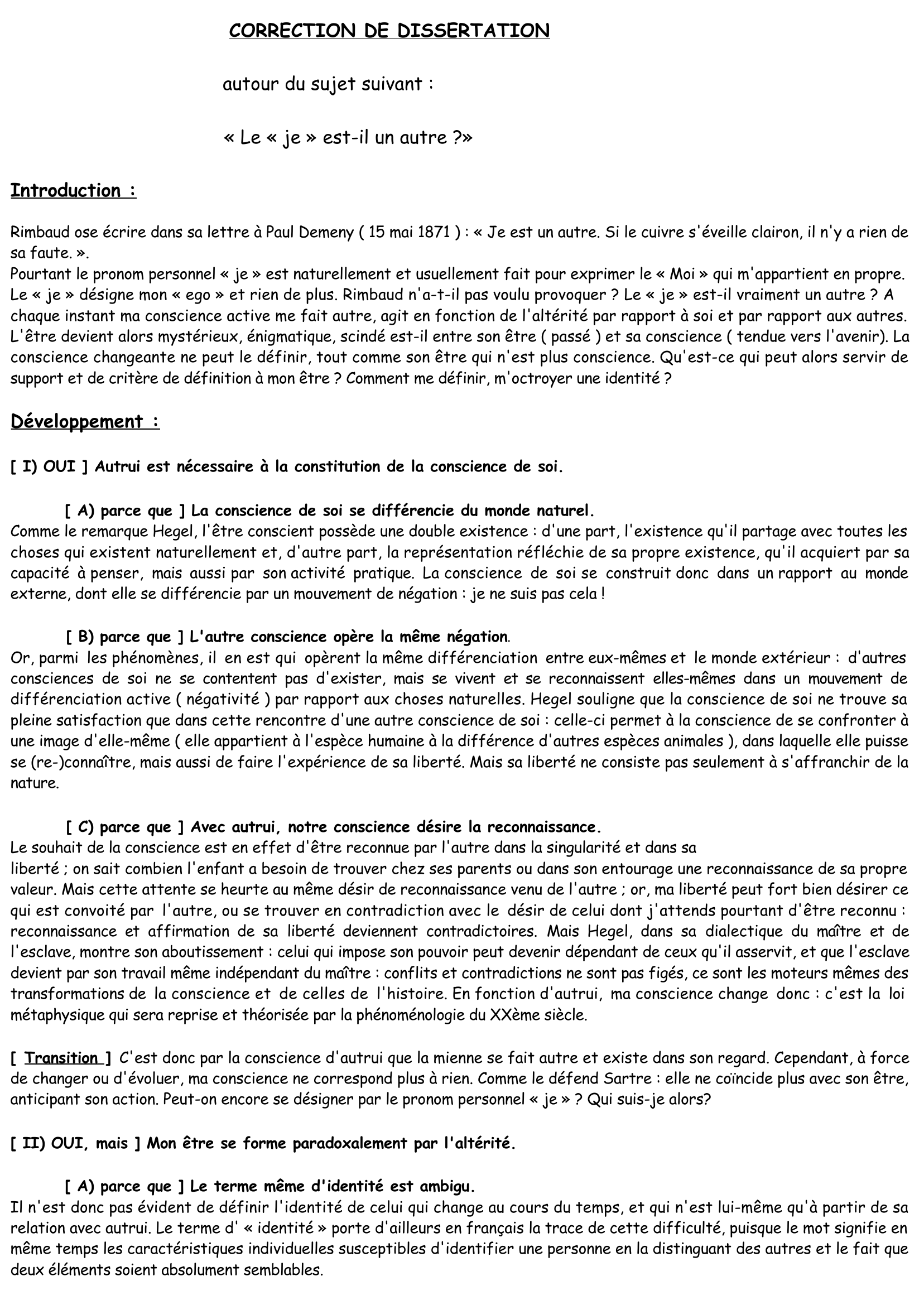 Prévisualisation du document Le « je » est-il un autre ?