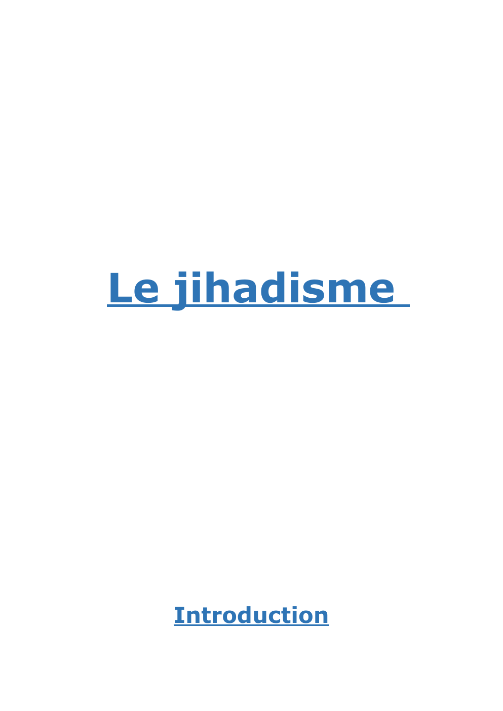 Prévisualisation du document Le jihadisme