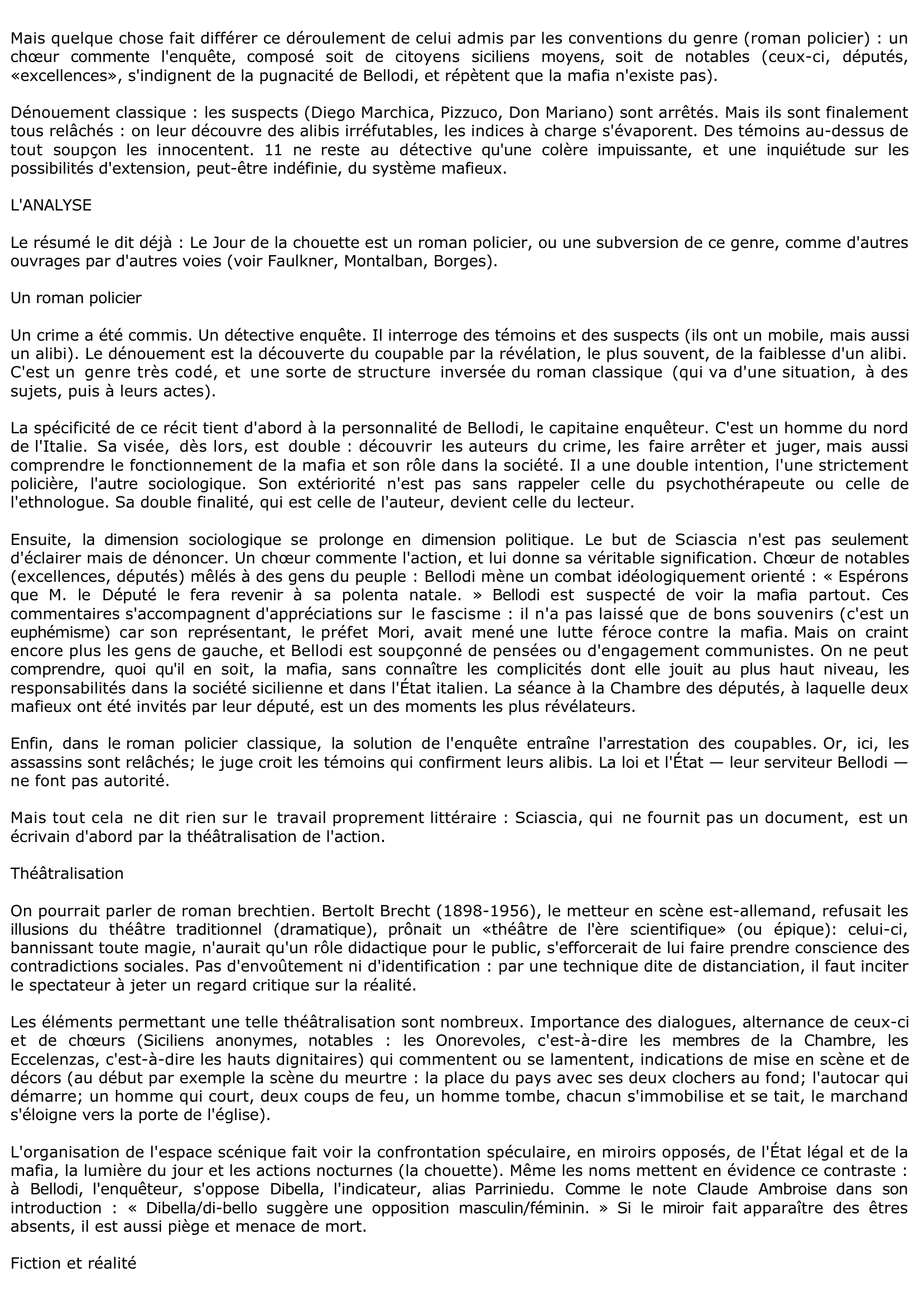 Prévisualisation du document Le Jour de la chouette de Leonardo Sciascia (Fiche de lecture)