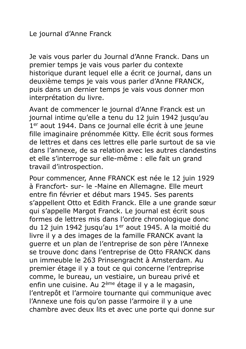 Prévisualisation du document Le journal d'Anne Franck