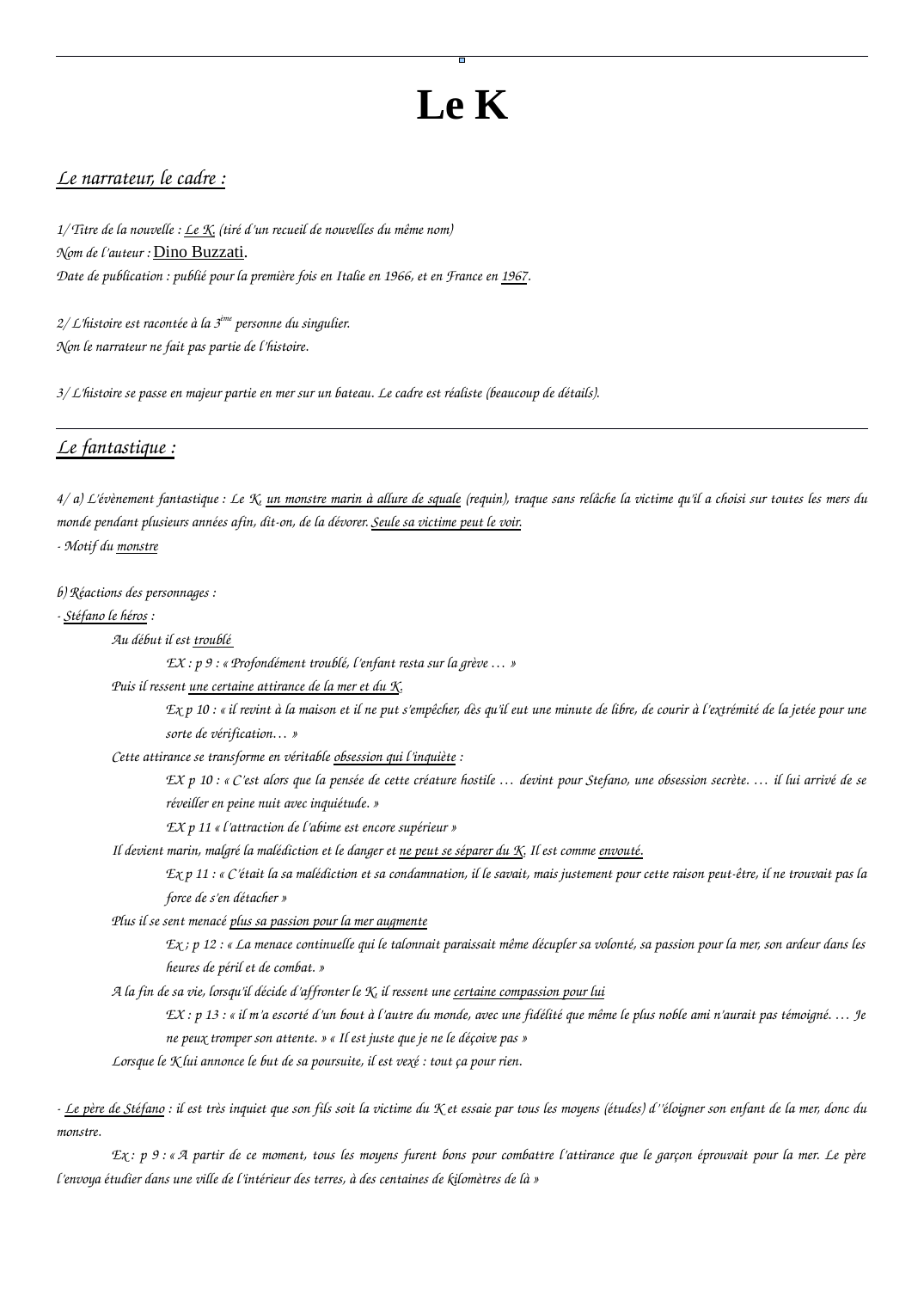 Prévisualisation du document Le K