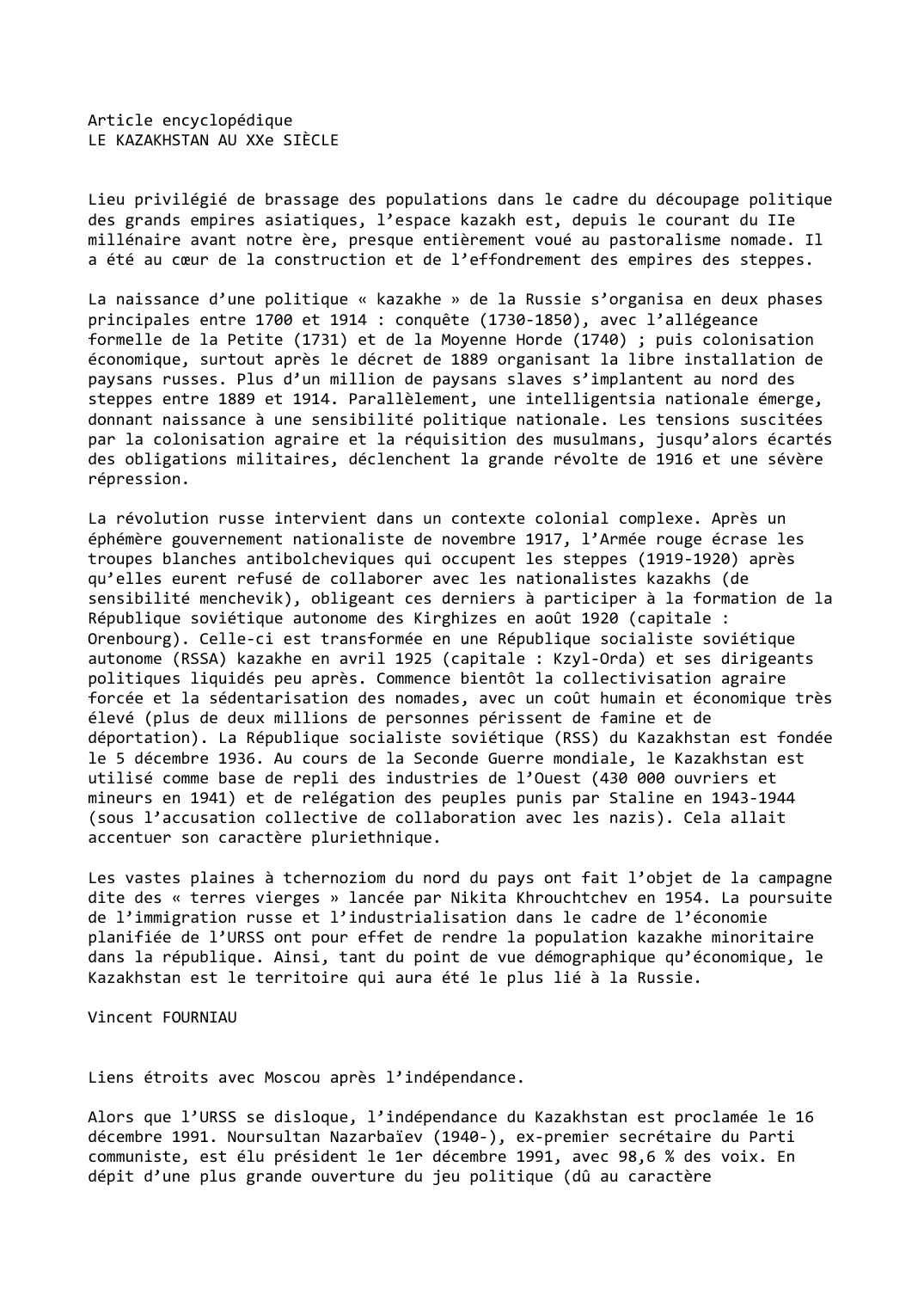 Prévisualisation du document LE KAZAKHSTAN AU XXe SIÈCLE