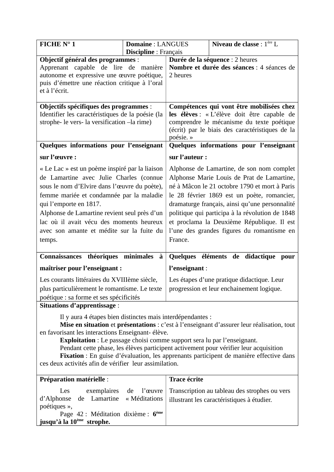 Prévisualisation du document Le lac d'Alphonse de Lamartine (analyse)
