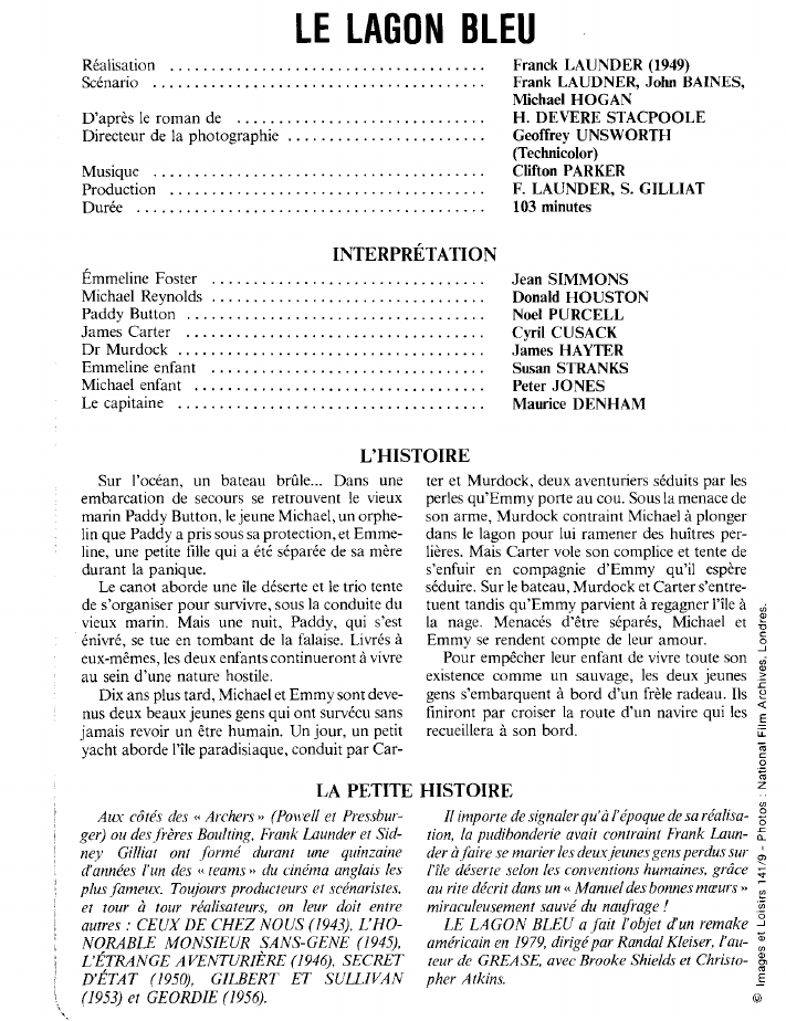 Prévisualisation du document LE LAGON BLEU