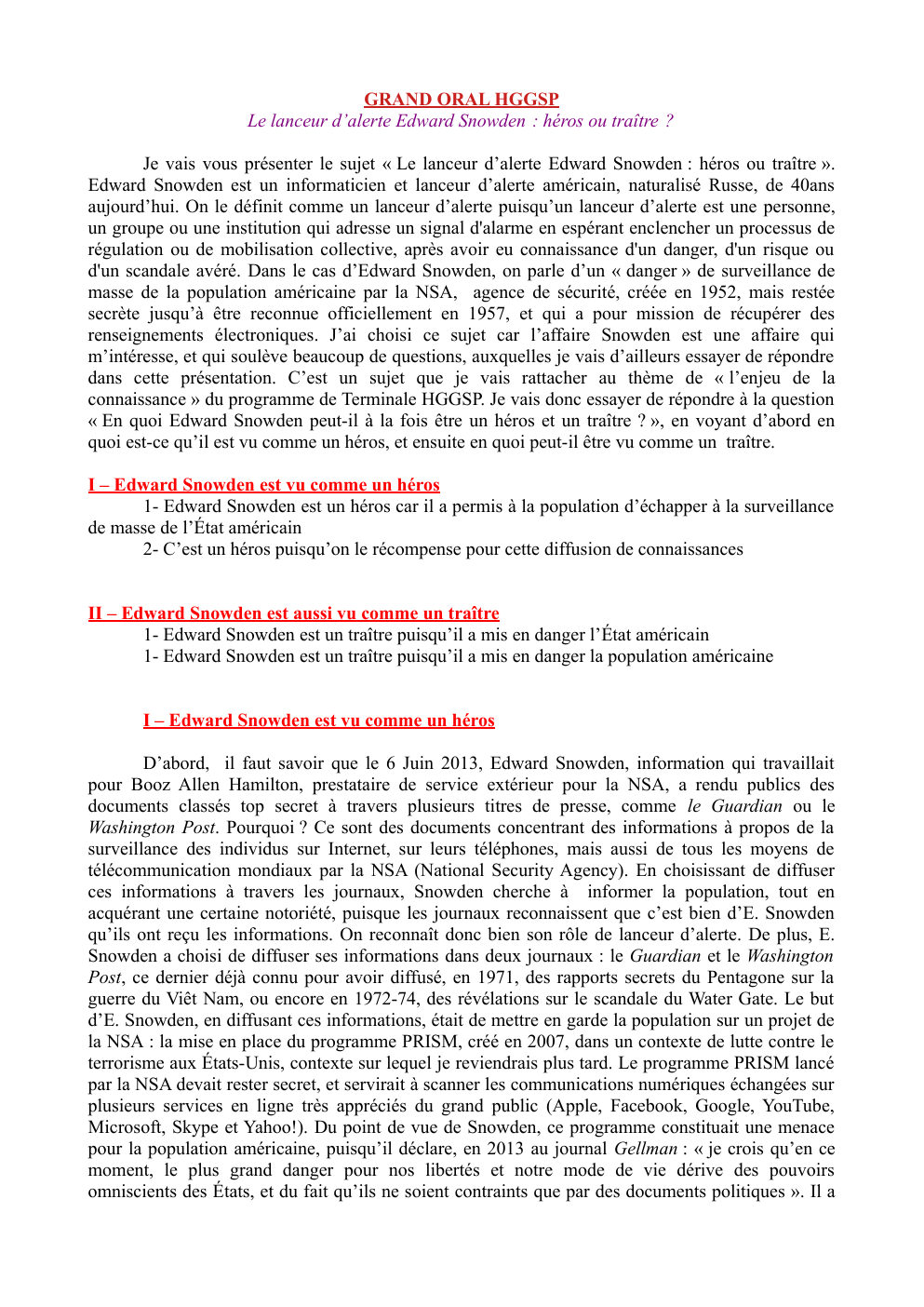 Prévisualisation du document Le lanceur d'alerte Edward Snowden : Héros ou traître ?