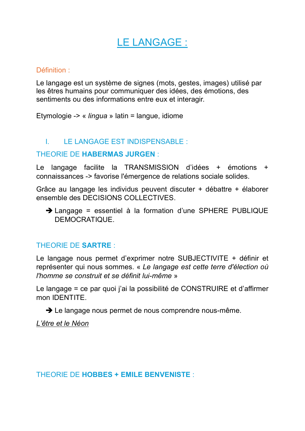 Prévisualisation du document LE LANGAGE