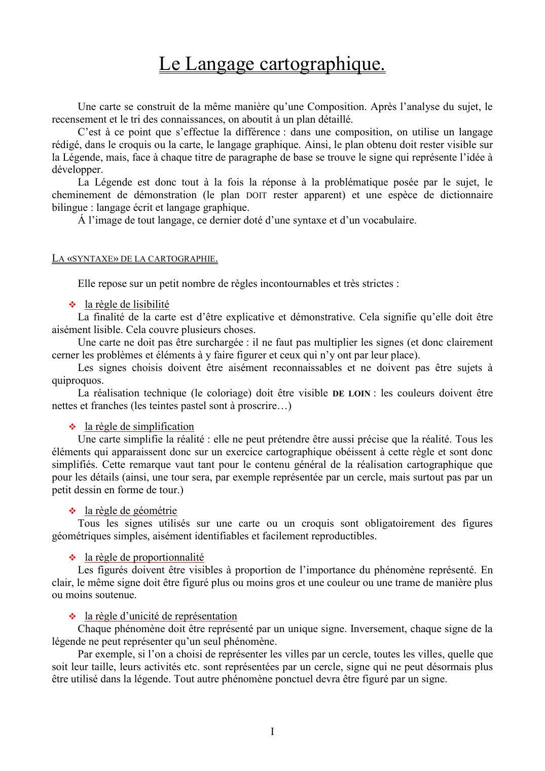 Prévisualisation du document Le Langage cartographique.