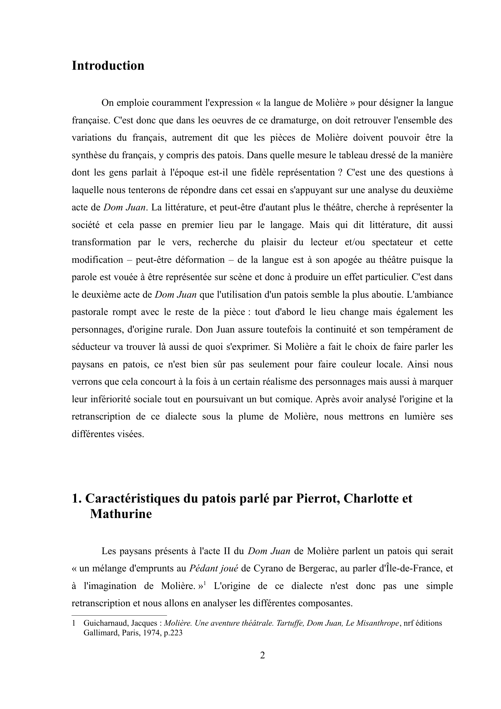 Prévisualisation du document Le langage paysan à l'acte II de Dom Juan de Molière