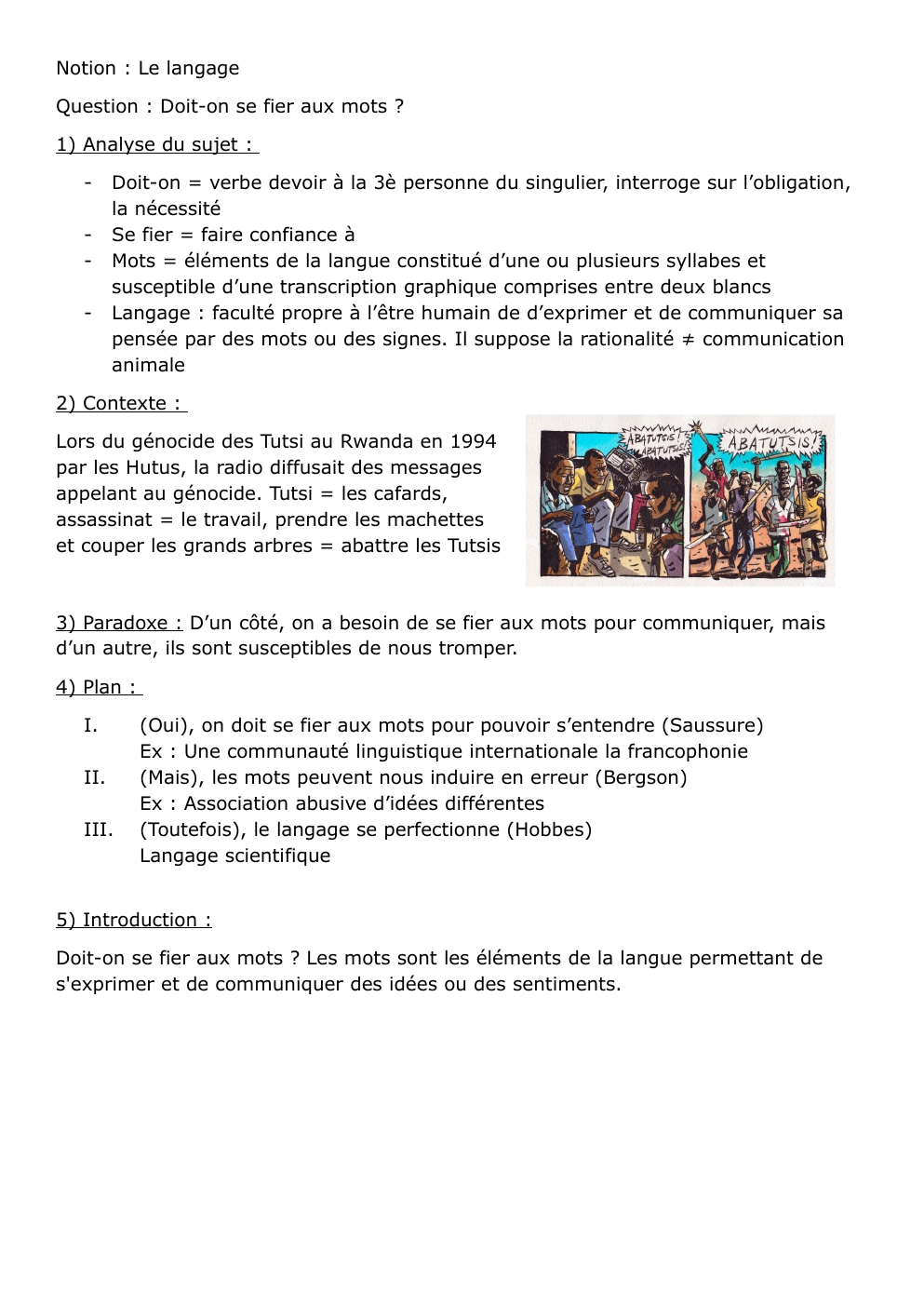 Prévisualisation du document Le Langage - Question : Doit-on se fier aux mots ?