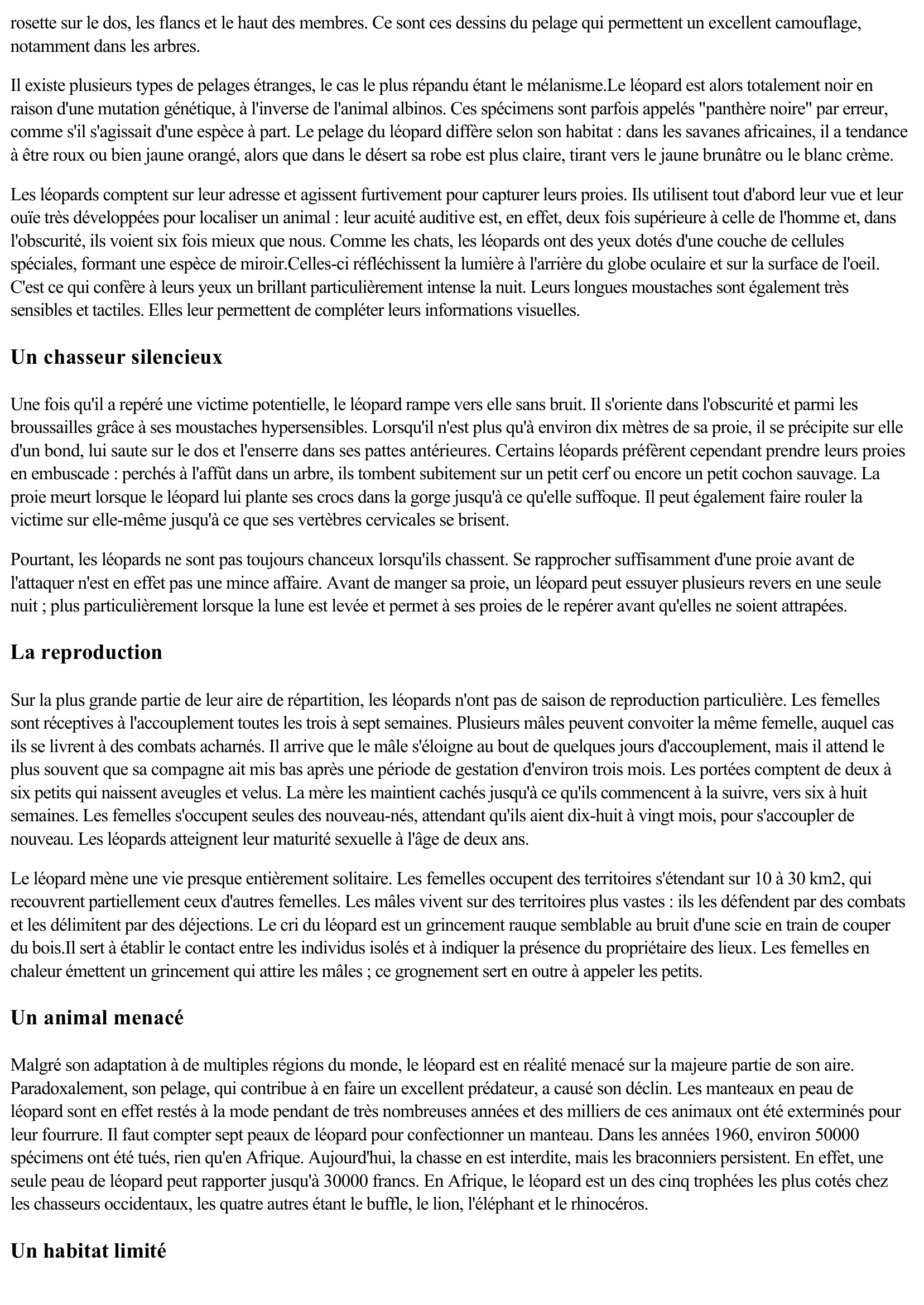 Prévisualisation du document Le léopard (Faune et Flore)