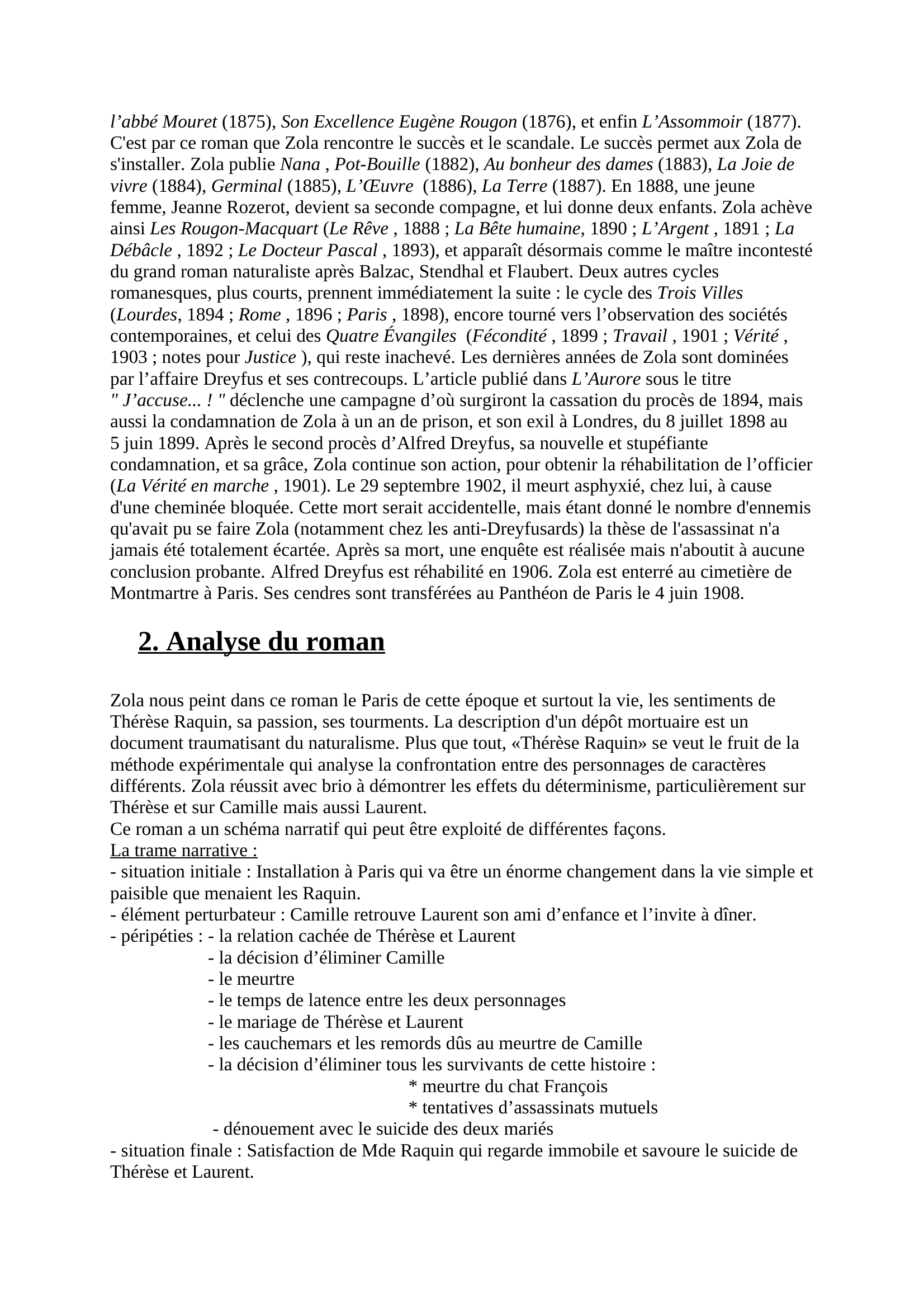 Prévisualisation du document Le livre Thérèse Raquin de Emile Zola