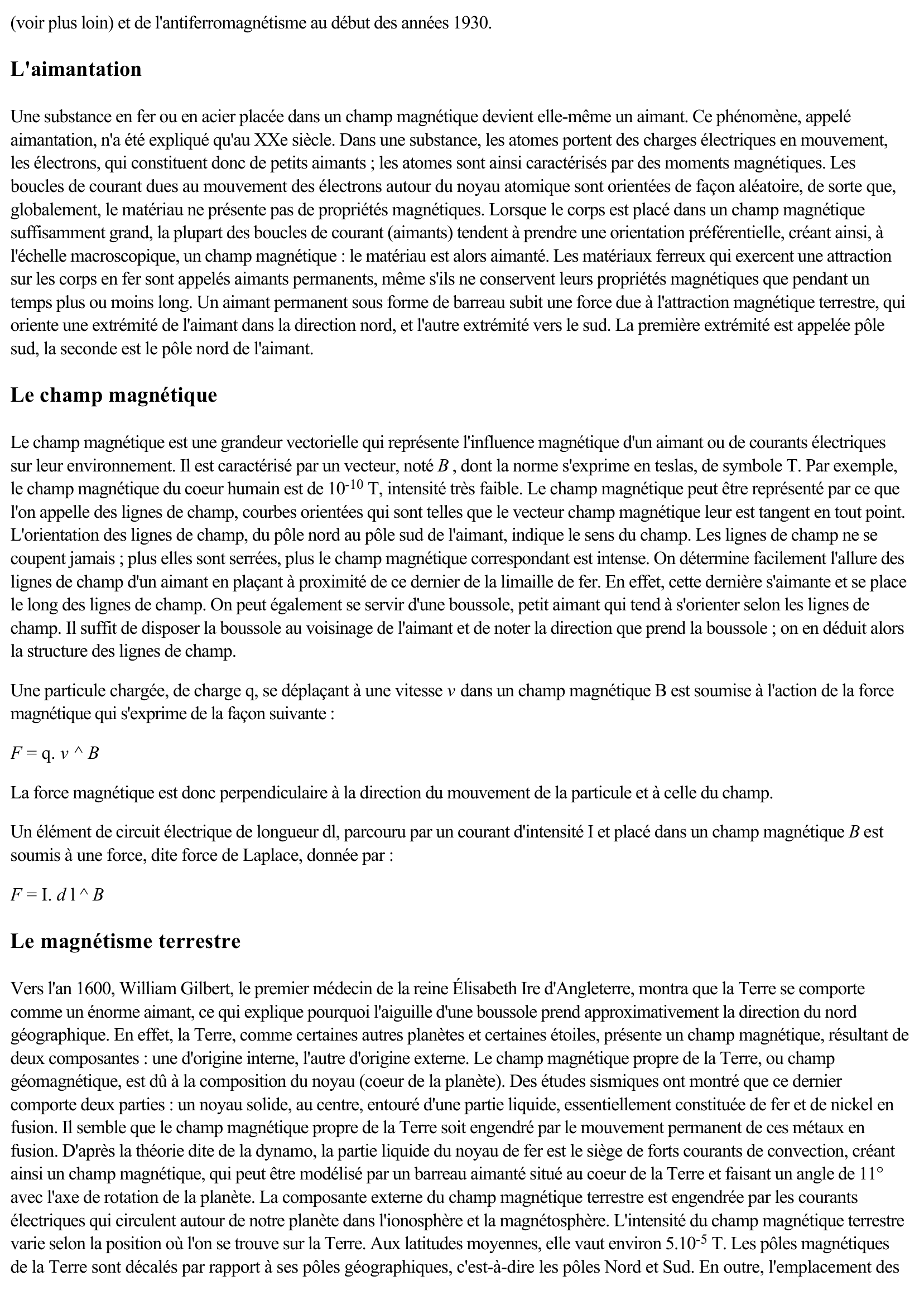 Prévisualisation du document Le magnétisme (Sciences & Techniques)