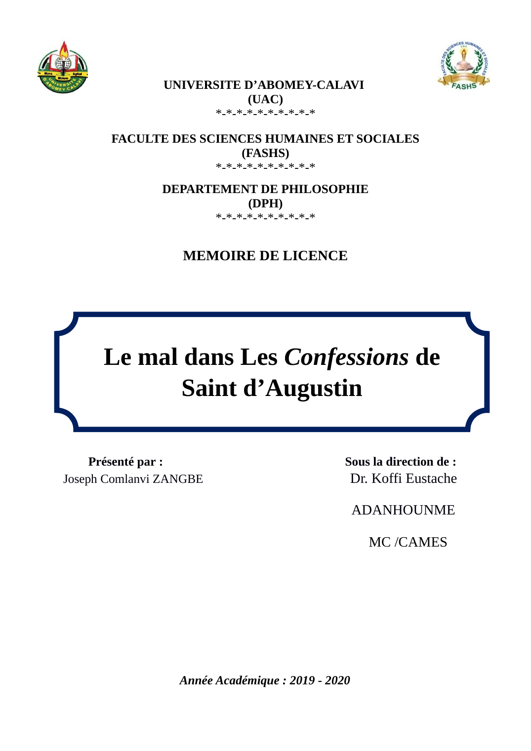 Prévisualisation du document Le mal dans Les Confessions de Saint d’Augustin