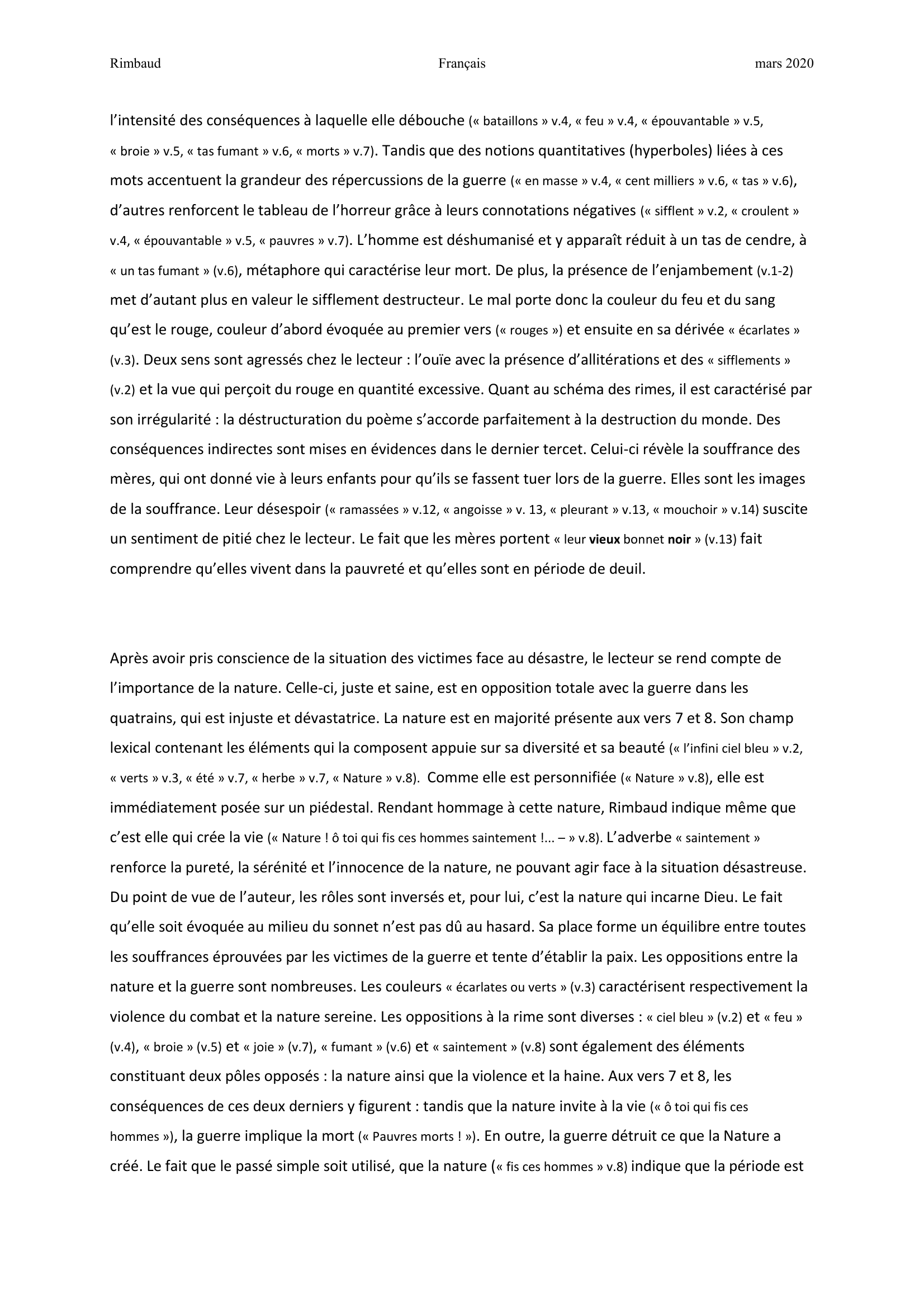 Prévisualisation du document Le Mal - Rimbaud - Analyse