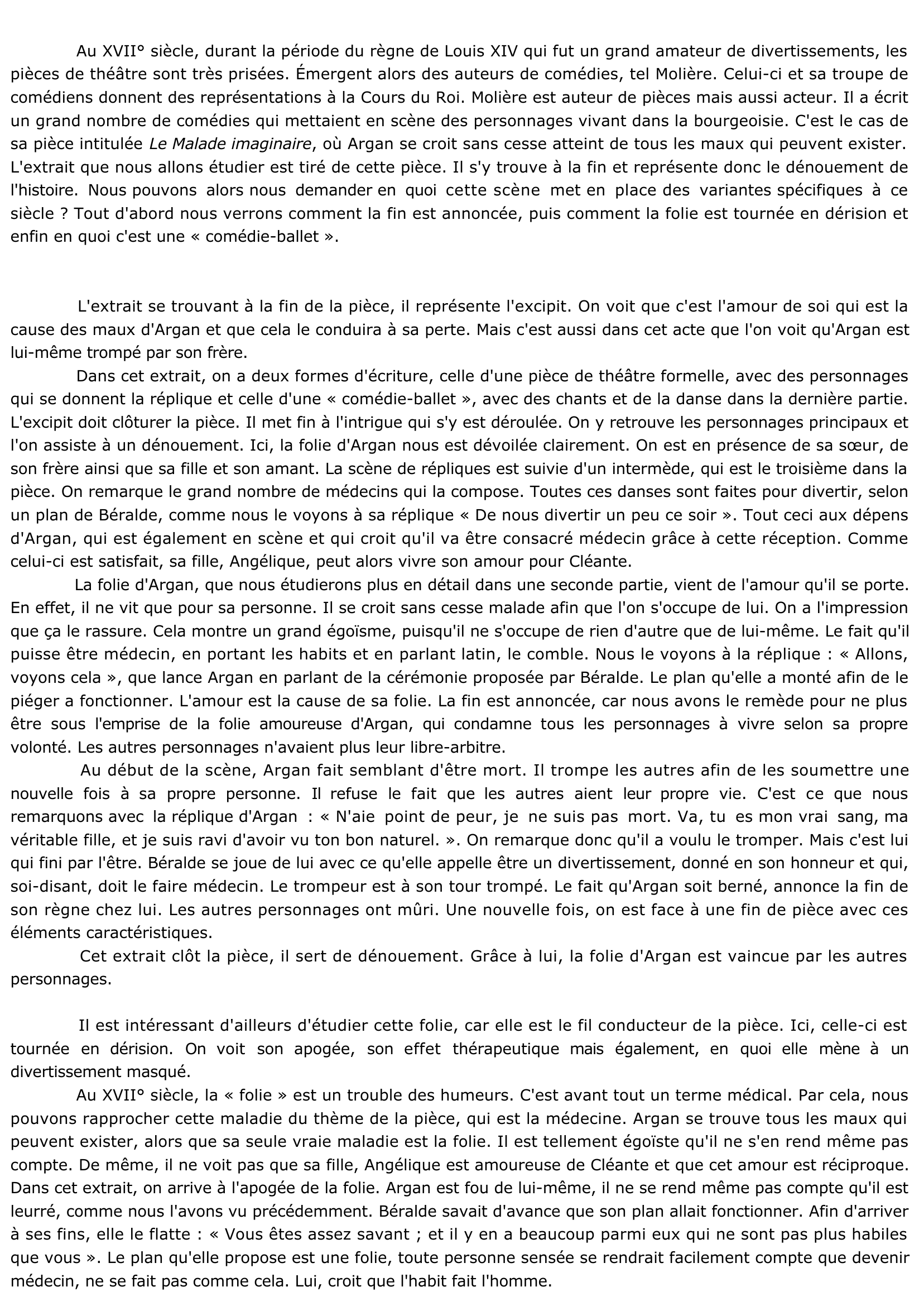 Prévisualisation du document Le malade imaginaire, acte V scène 14 (Molière)