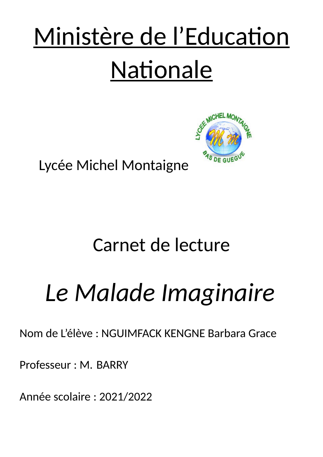 Prévisualisation du document Le Malade imaginaire de Molière