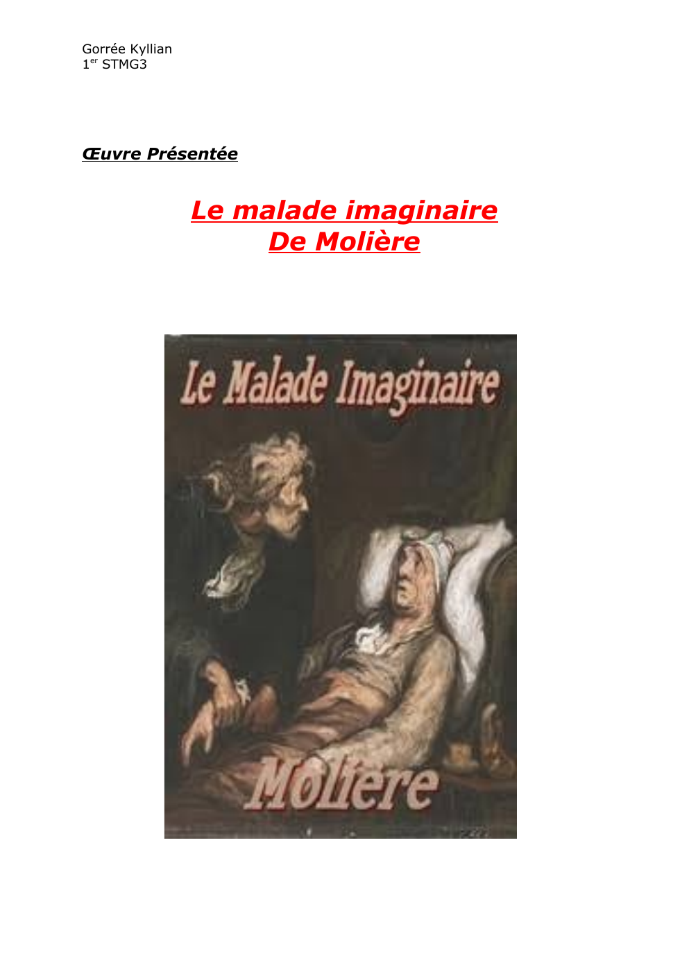Prévisualisation du document Le malade imaginaire (exposé de lecture)