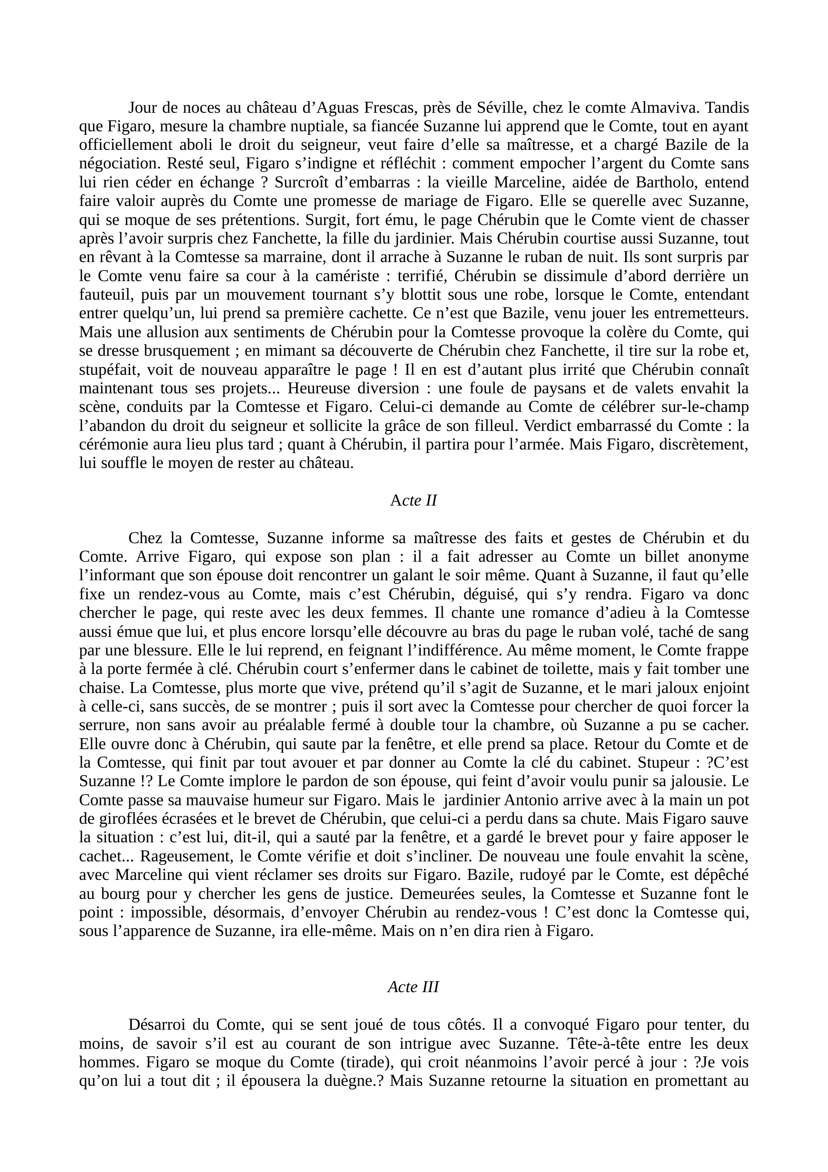 Prévisualisation du document Le mariage de Figaro description