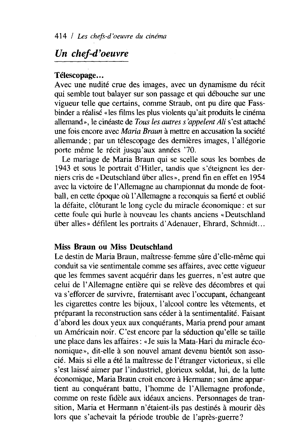 Prévisualisation du document Le Mariage de Maria Braun 1978 Rainer Werner Fassbinder (1946-1982)