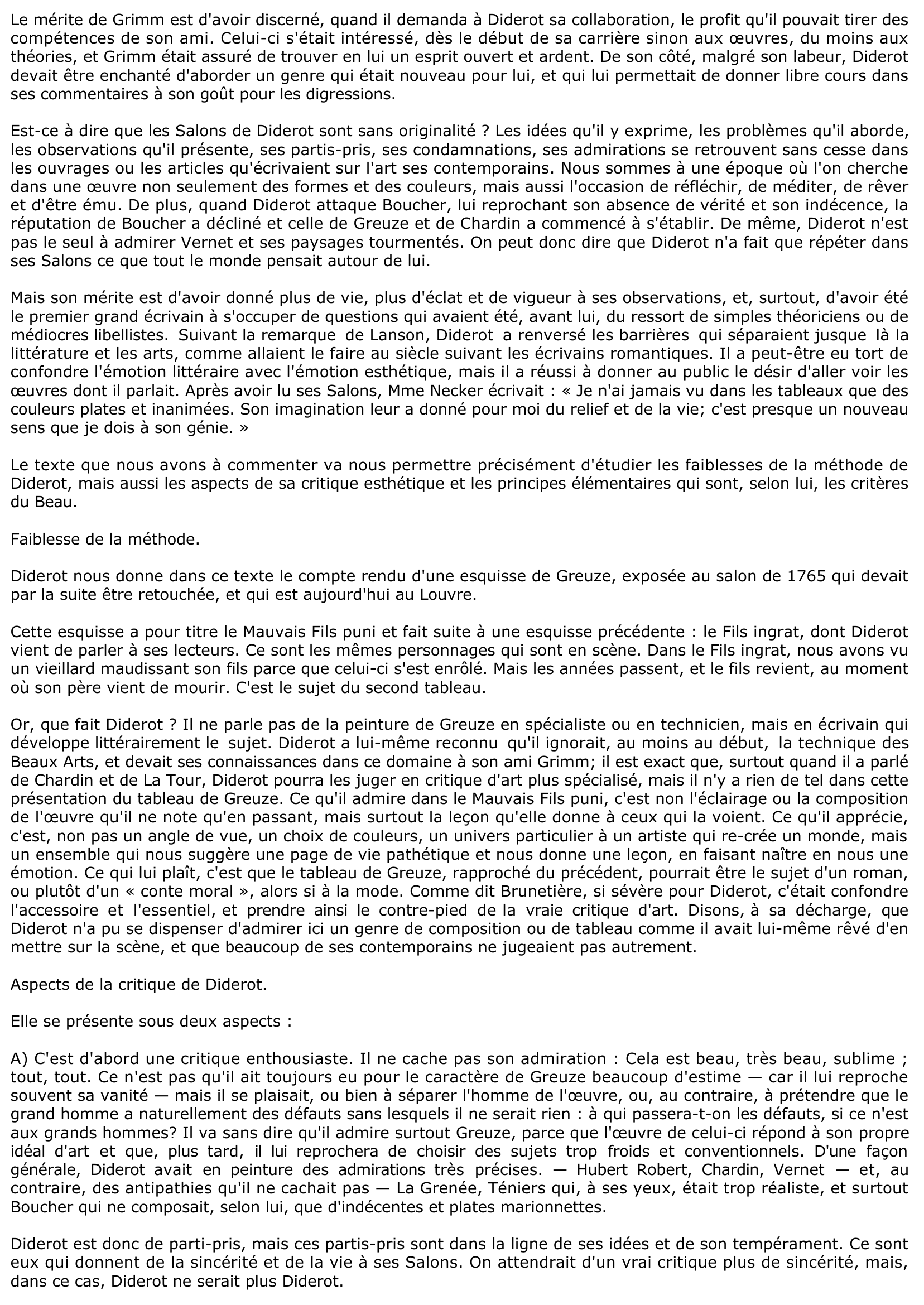 Prévisualisation du document Le Mauvais Fils puni de Diderot