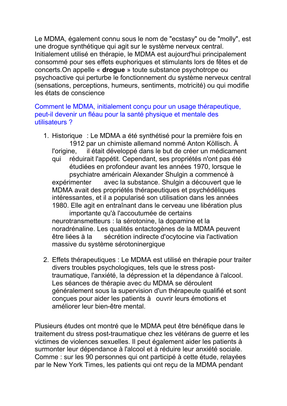 Prévisualisation du document Le MDMA