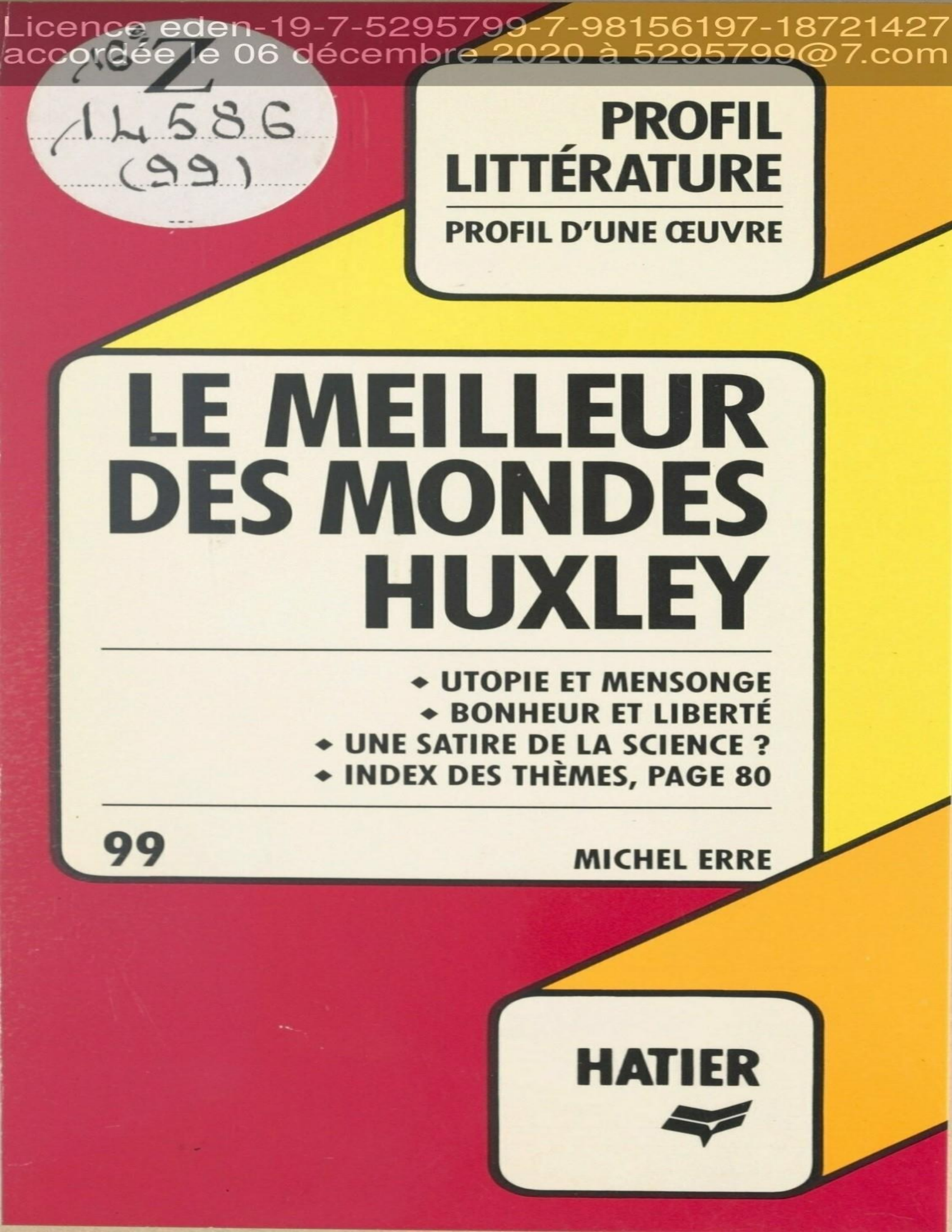 Prévisualisation du document Le meilleur des mondes de Huxley (Résumé & Analyse)
