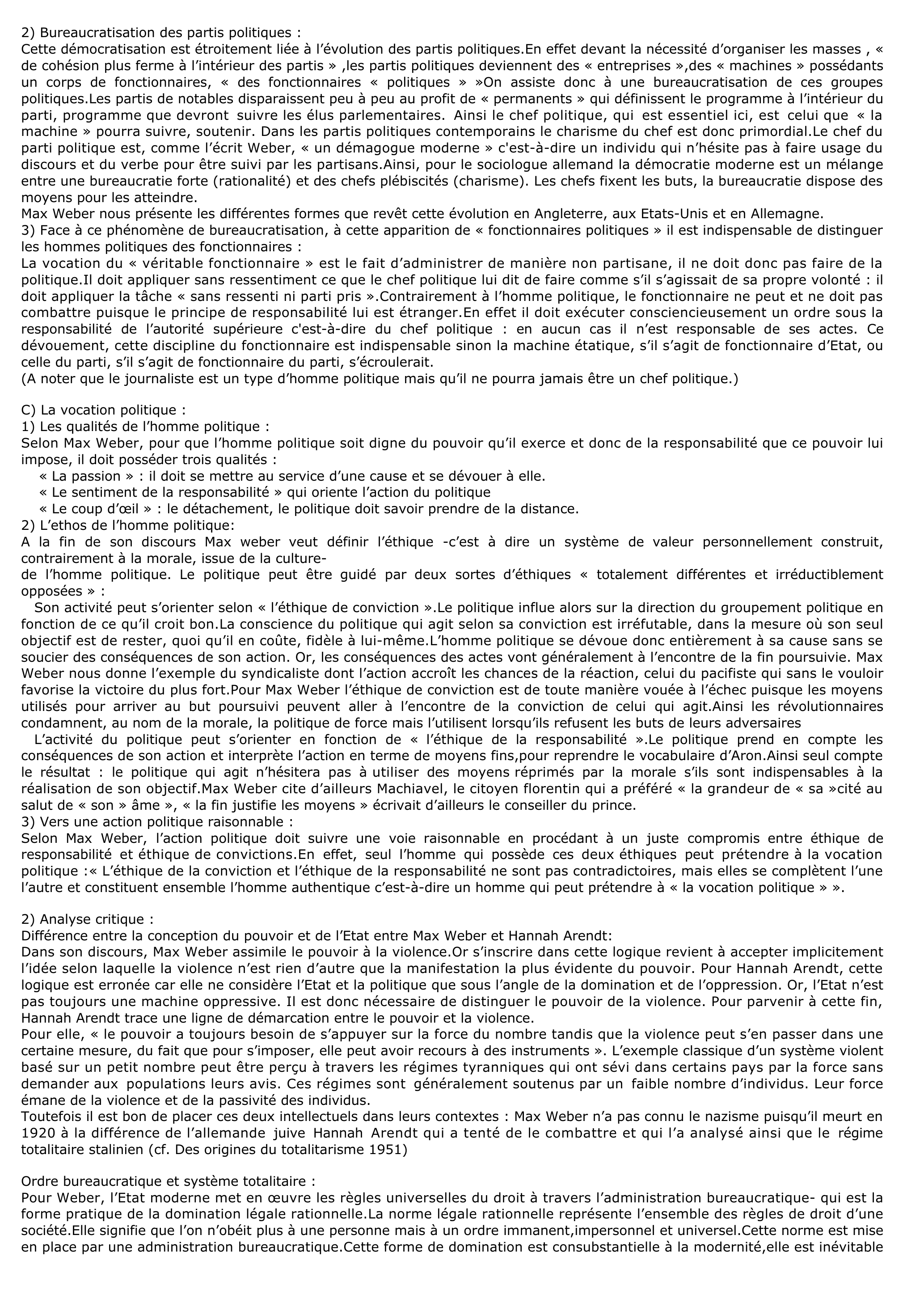 Prévisualisation du document LE METIER ET LA VOCATION D'HOMME POLITIQUE DE MAX WEBER