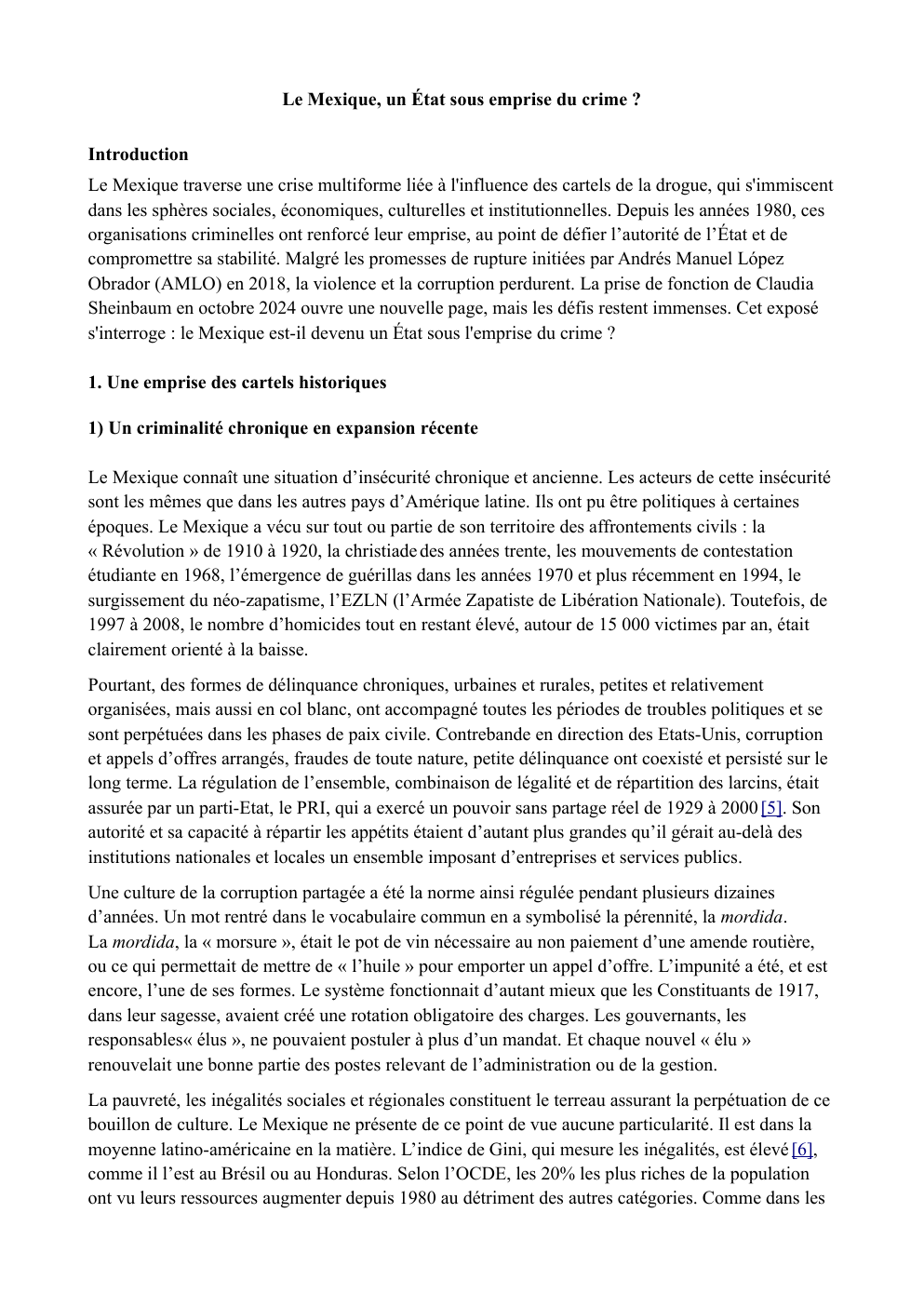 Prévisualisation du document Le Mexique, un État sous emprise du crime ?