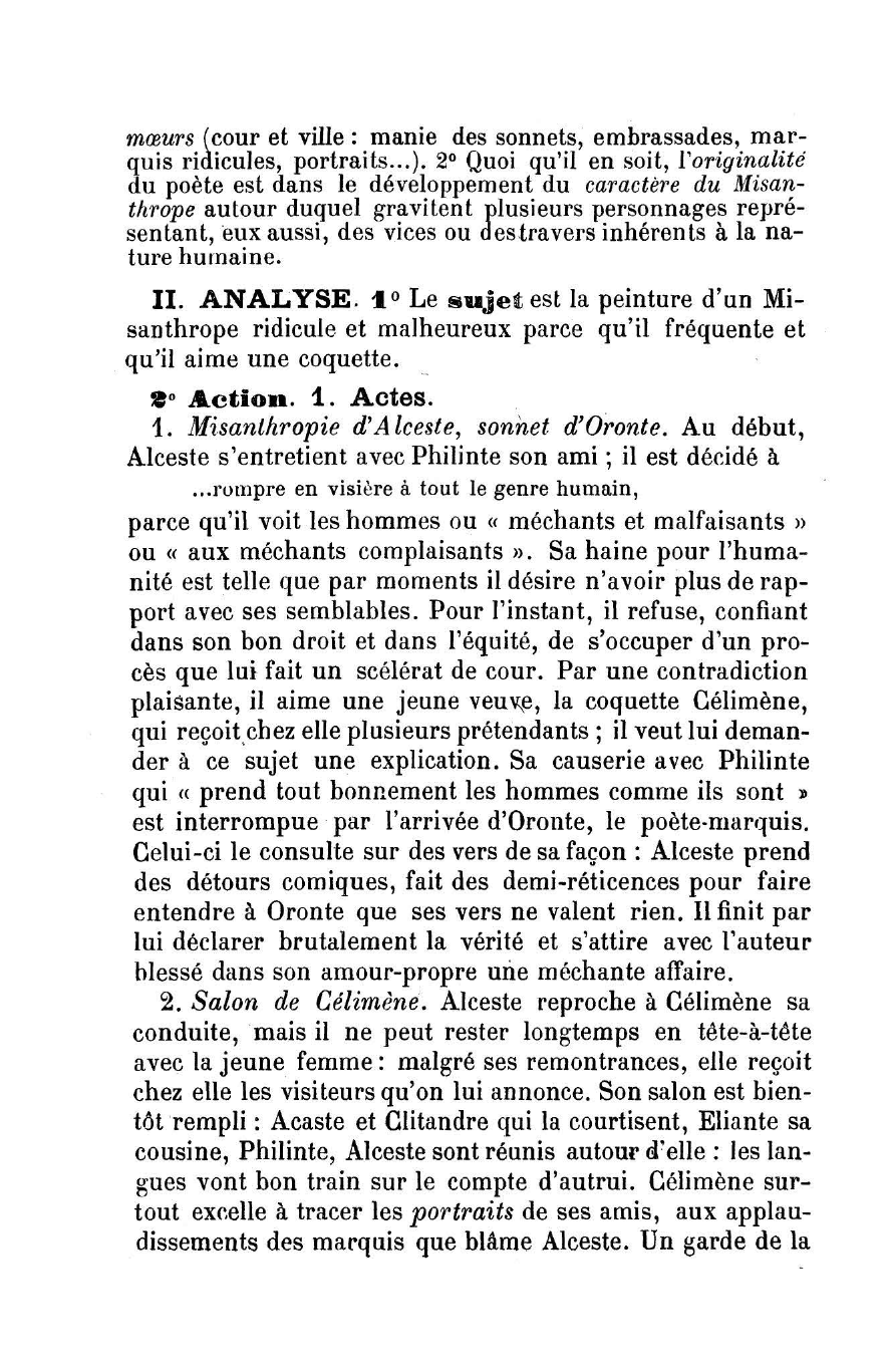 Prévisualisation du document LE MISANTHROPE DE MOLIÈRE (résumé et critique)