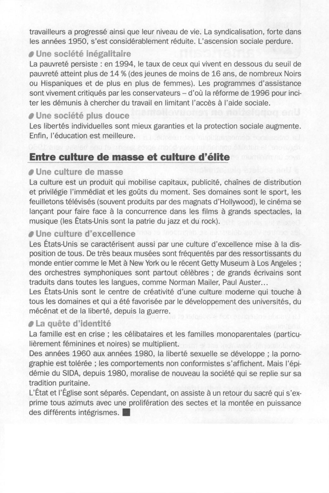 Prévisualisation du document Le modèle socioculturel américain