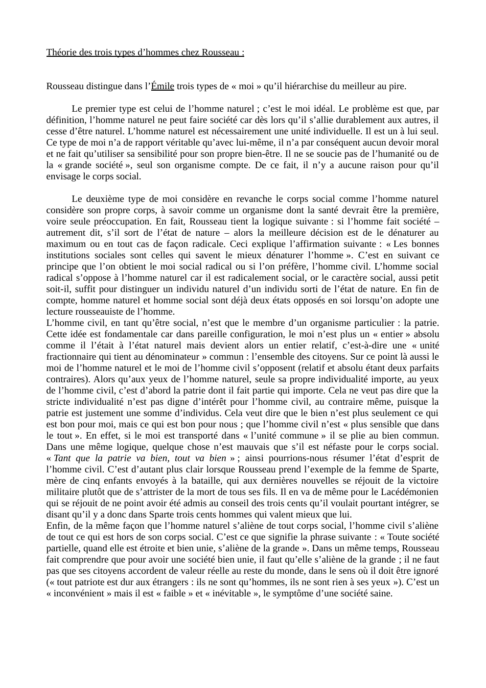 Prévisualisation du document Le Moi chez Rousseau - Théorie des trois types d’hommes chez Rousseau