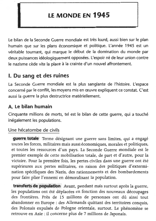 Prévisualisation du document LE MONDE EN 1945 (cours)